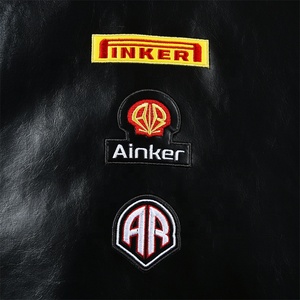 Chaqueta de carreras de cuero con parche bordado de cuero Retro de motocicleta personalizada para hombre chaqueta de invierno 2025 - Product Image 4