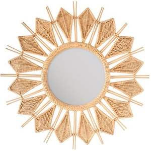 Matériau attrayant en rotin Miroir rond de luxe en rotin La plupart des miroirs fantaisie de créateurs disponibles en prix bas pour les détaillants - Product Image 5