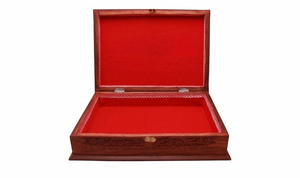 Support de livre en bois fabriqué à la main avec boîte de rangement support de coran sculpté pliable avec doublure en velours - Product Image 3