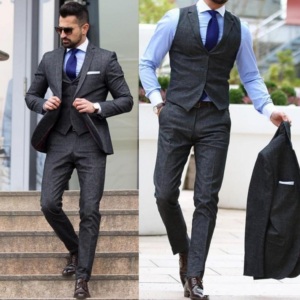 Trajes de Estilo Europeo con Cuello Mao para Hombre, Conjunto de Pantalones y Camisa Elegante para Hombre, Ropa Italiana y Turca - Product Image 2