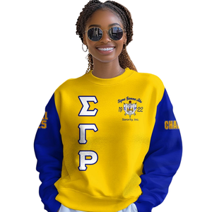 Sigma เสื้อกันหนาวคอกลม1922แกมม่า Rho สีฟ้าทองเสื้อผ้าสโมสรขนแกะแบบสวมหัวสำหรับฤดูหนาวสวมใส่สบาย - Product Image 4