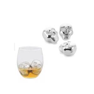 Design moderno in acciaio inox teschio cubetti di ghiaccio riutilizzabili pietre di whisky eco-friendly con Logo personalizzato per le bevande - Product Image 2