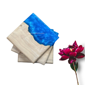 Posavasos de resina epoxi y madera hechos a mano mejor valorados, posavasos de lujo al por mayor para utensilios de cocina del fabricante de Vietnam - Product Image 3