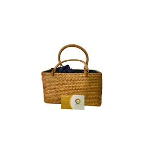 Feature Eco Material Hand gewebte Medium Bali Rattan Tasche für Korb tasche Party Strand tasche Unisex Bastel geschenk auf Lager