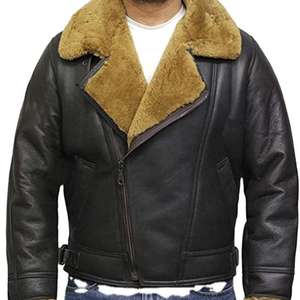 Blouson aviateur B3 pour homme avec col montant, fermeture éclair croisée, toile épaisse respirante et design chauffant pour l'hiver - Product Image 6