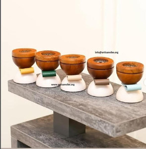 Quemador de Incienso Mabkhara de Madera Religioso, Ecológico y Hecho a Mano con Tapa, Difusor de Aromaterapia Árabe Bakhoor - Product Image 2