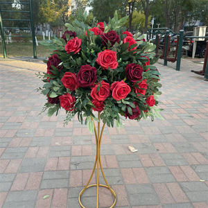 Hot Selling 40 60 80cm Super Big Wedding <strong>Table</strong> Flower Decoration High Quality Red Silk Rose and Babybreath Flower Center Pieces - Product Image 4