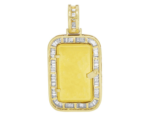 Diseño único plata esterlina VVS claridad Moissanite redondo y Baguette diamante colgante boda aniversario regalo para hombres mujeres - Product Image 3