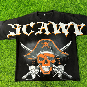 Camiseta con corte de dobladillo crudo en caja en blanco para hombre con logotipo personalizado, ropa de calle, camiseta recortada de gran tamaño con hombros caídos de peso pesado para hombre - Product Image 1