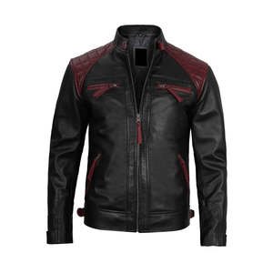 Meilleure qualité 2025 Logo personnalisé veste en cuir hommes à manches longues Slim Fit mode vestes en cuir logo personnalisé - Product Image 3