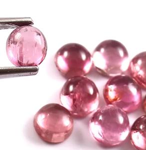 Cabochon rond en tourmaline rose naturelle 1mm à 10mm à dos plat pierres précieuses en vrac pierre rose pour la fabrication de bijoux approvisionnement en gros - Product Image 2