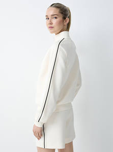 100% algodón para chaqueta de chándal crema transpirable ecológico ropa de calle capucha logotipo frontal largo para otoño primavera invierno Anti-Pilling - Product Image 5