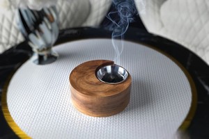 Madkhan de madera artesanal-Quemador de incienso árabe tradicional para Bakhoor & Oud - Product Image 3