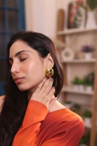 Solara <b>Stud</b> Earrings for Women Brass Material Trendy Party Jewelry by KKATHA ACESSORRIES - Product Image 3