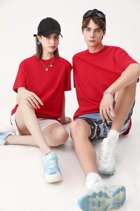 Altamente recomendado Camiseta básica Unisex 220gsm Camiseta de algodón liso diseño de su marca camiseta para hombres DDP envío - Product Image 2