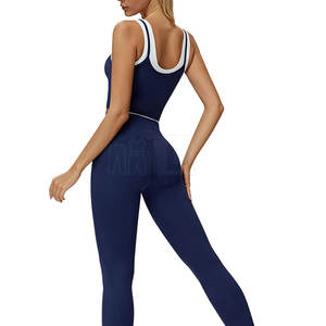 Conjunto de Yoga de 2 Piezas para Mujer, Cómodo, Sólido, Transpirable, con Logotipo Frontal, Personalizable, Precio Bajo - Product Image 3