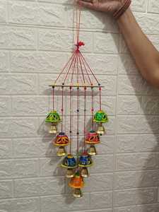 Rajasthani multicolore cloche ronde carillon éolien pour intérieur et extérieur tenture murale Patio jardin décor attrape-soleil décor cadeau d'anniversaire - Product Image 4