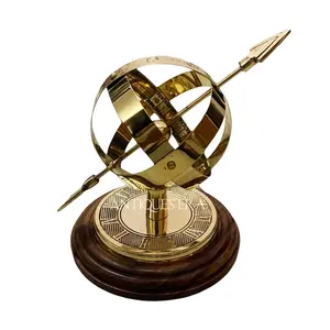 Exclusive small armillary sphere with wooden base customized nautical armillary sphere globe at cheap price