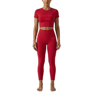 Ensemble 2 pièces de leggings de yoga taille haute pour femmes, style streetwear et activewear, respirant et à séchage rapide, idéal pour l'entraînement, la gym et le fitness. - Product Image 3