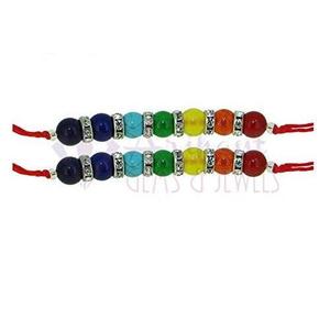 NOVAMART Fine Arihant <b>Gems</b> Jewels 7 Chakra Energetic Healing Certified Astrological Gemstone Rakhi for Brother Crystal <b>Bracelets</b> - Product Image 4