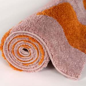 Alfombra Rectangular Trenzada Joli a Cuadros Naranja y Rosa para Sala de Estar, Dormitorio y Pasillo - Product Image 6