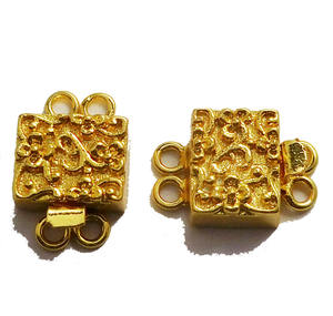 28X18X7MM Multi Strand Marquise Box Fermoir 2 Brins Cuivre Oxydé Plaqué Argent Plaqué Or 18k Fermoir B203 - Product Image 4