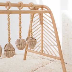 Gimnasio de juego de bebé de ratán hecho a mano de alta calidad para recién nacidos, Centro de Actividades tejido bohemio sensorial para el desarrollo infantil, decoración de guardería - Product Image 5