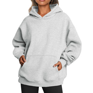 Sudaderas Extra Grandes Personalizadas para Mujer, Talla Grande, Invierno, 100% Algodón, Color Sólido, Transpirables, con Logotipo Frontal - Product Image 1