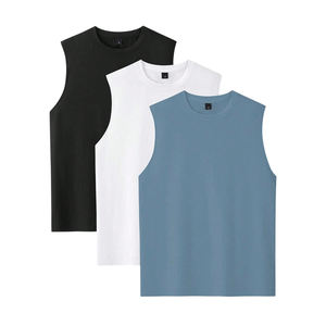 Débardeurs personnalisés au prix de gros Débardeur en coton et polyester de couleur blanche et noire Débardeur de sport ajusté à séchage rapide pour hommes Débardeur - Product Image 1