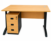 Escritorio para Profesor, Muebles Escolares con Cajonera, Escritorio para Computadora, Mesa de Oficina con Patas Metálicas