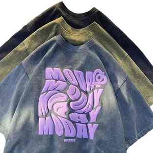 DCY Gris Acid Wash T-Shirt Surdimensionné, Mineral Acid Washed Tshirt Tee Oversized,Custom Wholesale Surdimensionné Stone Acid Wash T Shirt - Product Image 3