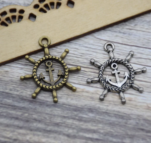 Premium Quality Sailing Charm Pendant Necklace Bracelet Earring 27mm*24mm Quality Best Nautical <b>Ship</b> <b>Wheel</b> Handmade Decor - Product Image 1