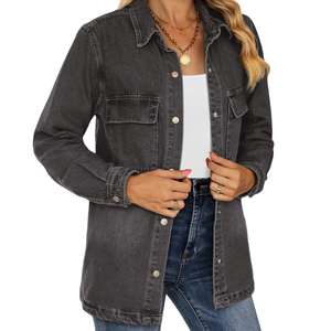 Chemise en jean pour femme, 100% coton, respirante, de haute qualité, sur mesure, extensible, respirante, design unique - Product Image 5