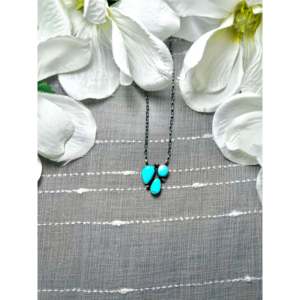 Kingman Turquoise & Sterling Silver Necklace Navajo-<b>Crafted</b> Cultural Collectible Jewelry One-of-a-Kind Piece - Product Image 1