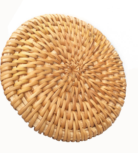 จานไม้ไผ่ธรรมชาติพรีเมียม ทรงกลม สานหวาย ตกแต่งบ้านสไตล์เรียบง่าย ผลิตด้วยมือในเวียดนาม - Product Image 6