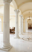 Colonne de style romain européen en marbre - Design creux pour villa extérieure avec construction solide