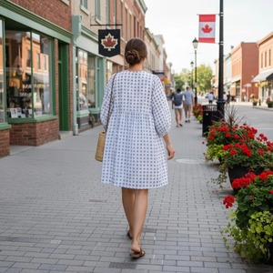 Robe mi-longue bohème en coton à imprimé floral à la main pour filles et femmes, style décontracté, fabricant en gros, cadeau de mariage - Product Image 6