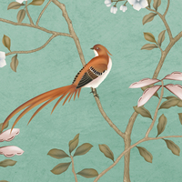 Papier peint mural personnalisé, motif d'oiseaux et de fleurs chinois traditionnels, design artistique classique pour la décoration murale de la maison, de l'hôtel, du salon