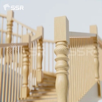 Balustres en bois de caoutchouc SSR VINA, balustrades en bois, piliers en bois tournés, composants en bois pour systèmes d'escaliers