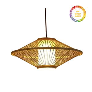 Lampe suspendue en bambou artisanale avec abat-jour tissé traditionnel, idéale pour la décoration de la maison ou des cafés avec un style rustique - Product Image 3