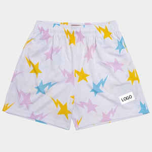 Short de sport en maille de style urbain pour hommes 100% Polyester respirant séchage rapide solide taille élastique personnalisable - Product Image 2