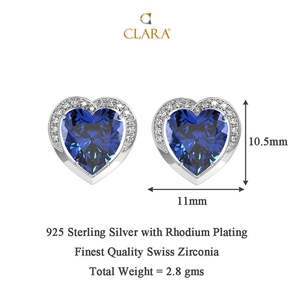 Pendientes de Plata de Ley 925 con Baño de Rodio y Circonita Suiza en Forma de Corazón para Mujeres y Niñas - Product Image 5