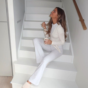 Ensemble de yoga 2 pièces sans couture pour femmes, taille haute, vêtements de sport imprimés, haut de fitness, leggings logués sur le devant, tenue d'entraînement légère - Product Image 4