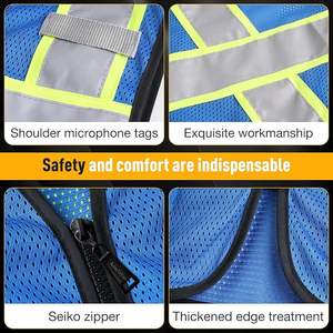 Chaleco de Seguridad para Trabajo, Correas Reflectantes de Alta Visibilidad con Múltiples Bolsillos y Logotipo Personalizado, para Construcción, en el Trabajo, a la Moda - Product Image 6