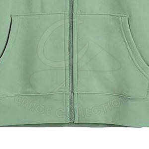 Sudadera con capucha de invierno de color personalizado para mujer Estilo de calle con bolsillo con cremallera 100% Fibra de Bambú - Product Image 6