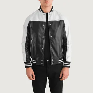 New Design Men's Wholesale Plus Size Clothing Custom Leather Sleeve Chenille Embroidery Baseball Letterman Varsity Bomber Jacket