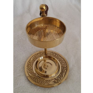 Quemador de latón de calidad superior para quemador aromático de mesa con acabado de malla dorada brillante de incienso árabe Bakhoor y Lobaan - Product Image 6