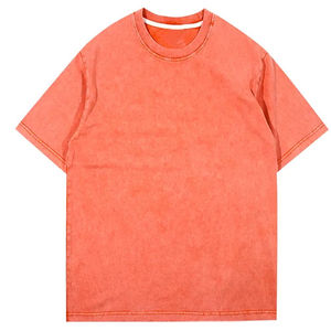 Étiquette personnalisée Streetwear French Terry Heavyweight T-shirt Tee 300gsm Sun Faded Acid Washed Boxy Cropped t Shirt Men Microfiber - Product Image 5