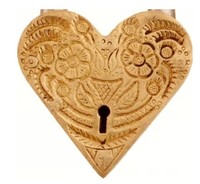 Cadenas en laiton coeur doré Design Style Antique fabriqué à la main décoratif à collectionner Vintage serrure de sécurité pour la maison cadeau Saint-Valentin