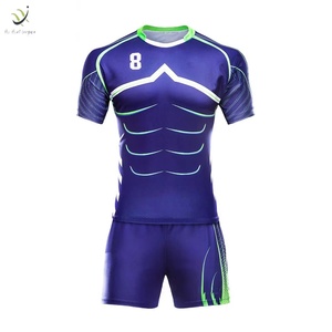 Ensemble uniforme de rugby pour hommes, maillot et short personnalisés, ensemble d'entraînement avec impression de nom et de numéro personnalisés (rugby, football, soccer) - Product Image 1
